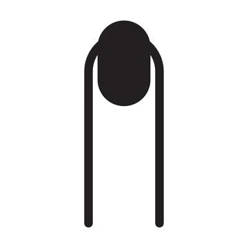 Black vector long finger nail icon isolated on white background Stock Illustration