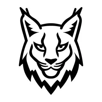 Black vector lynx icon on white background Stock Illustration