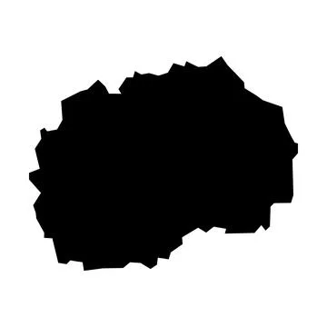 Black vector macedonia map on white background Stock Illustration