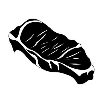 Black vector meat icon on white background Illustrazione stock