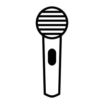 Black vector microphone icon on white background Illustrazione stock