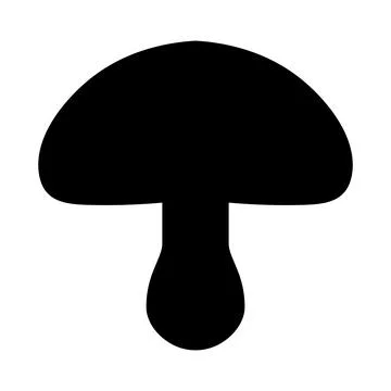 Black vector mushroom icon on white background Stock Illustration