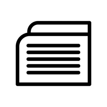 Black vector newspaper icon on white background Stock Illustration