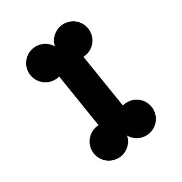 Black vector one bone silhouette Stock Illustration