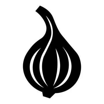 Black vector onion icon on white background Stock Illustration