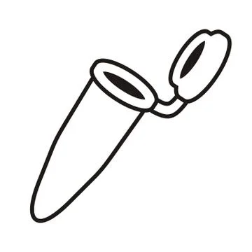 Black vector opened empty vial or test tube Illustrazione stock