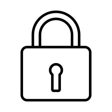 Black vector padlock icon on white background Stock Illustration