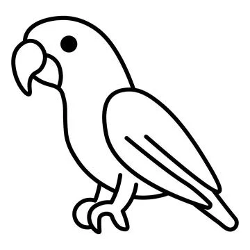 Black vector parrot icon on white background イラスト素材