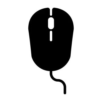 Black vector pc mouse icon on white background 스톡 일러스트