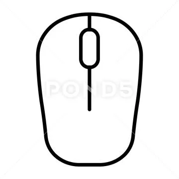 Black vector pc mouse icon on white background 스톡 일러스트