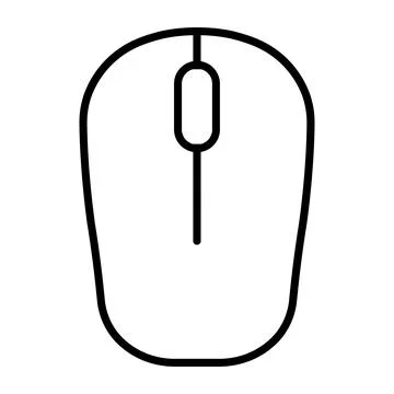 Black vector pc mouse icon on white background 스톡 일러스트