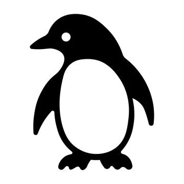 Black vector penguin icon on white background Stock Illustration