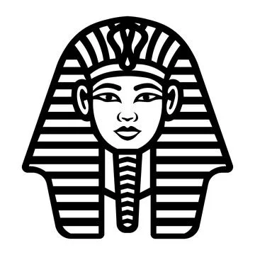 Black vector pharaon icon on white background Stock Illustration