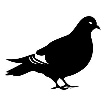 Black vector pigeon icon on white background Stock-Illustration