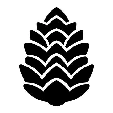 Black vector pine cone icon on white background Stock Illustration