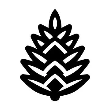 Black vector pine cone icon on white background Illustrazione stock