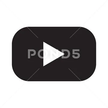 Black vector play button solid icon isoated on white background Stock-Illustration