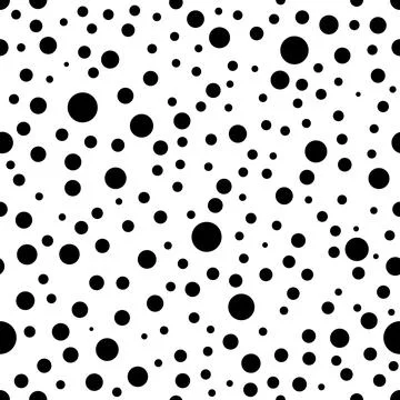 Black vector polka dot seamless pattern isolated Illustrazione stock