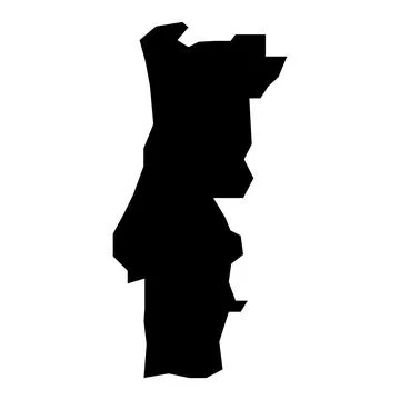 Black vector portugal map on white background Stock Illustration