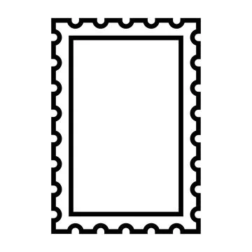 Black vector post stamp icon on white background Stock Illustration