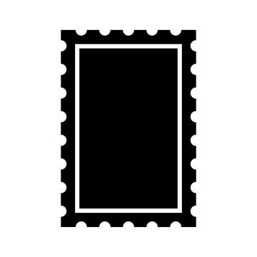 Black vector post stamp icon on white background Stock Illustration
