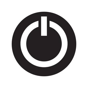 Black vector power icon isolated on white background Stock Illustration