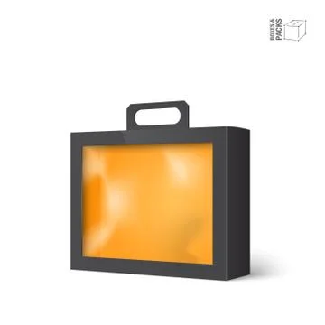 Black vector product package box with window Ilustración de archivo