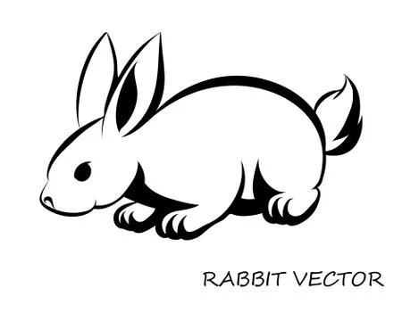 Black vector of rabbit eps 10. Stock Illustration
