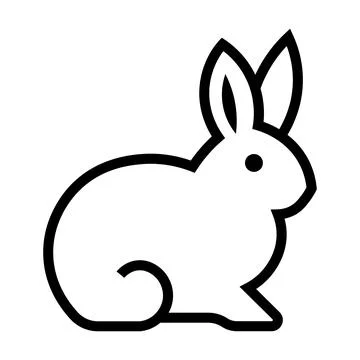 Black vector rabbit icon on white background Stock Illustration
