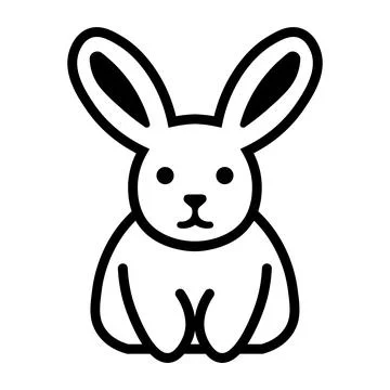 Black vector rabbit icon on white background Stock Illustration