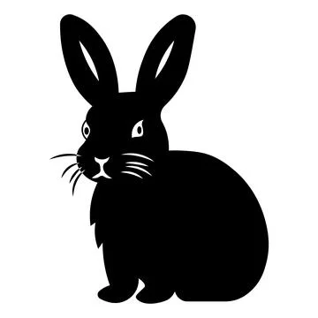 Black vector rabbit icon on white background Stock Illustration