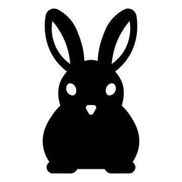 Black vector rabbit icon on white background Stock Illustration