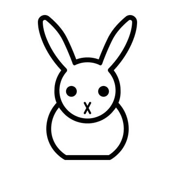 Black vector rabbit icon on white background Stock Illustration