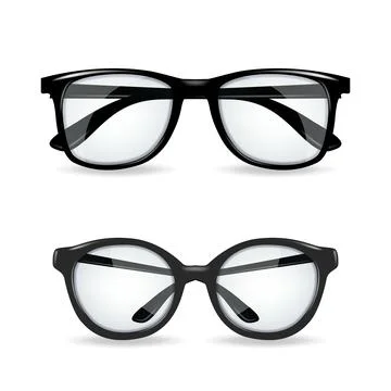 Black vector realitic glasses isolated on white background Stock Illustration