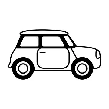 Black vector retro car icon on white background Illustrazione stock