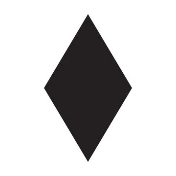 Black vector rhombus solid icon isolated on white background Stock Illustration