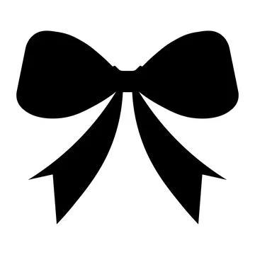 Black vector ribbon icon on white background Stock Illustration