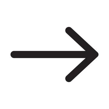 Black vector right arrow icon isolated on white background Stock Illustration