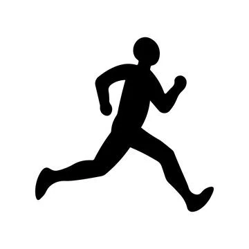 Black vector runner icon on white background Stock Illustration