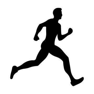 Black vector runner icon on white background Stock Illustration