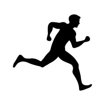 Black vector runner icon on white background Stock Illustration