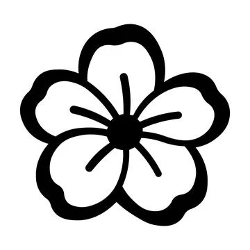 Black vector sakura icon on white background Illustrazione stock