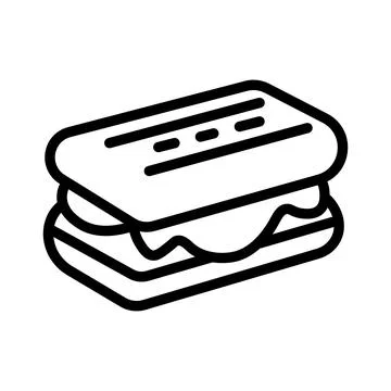 Black vector sandwich icon on white background Stock Illustration