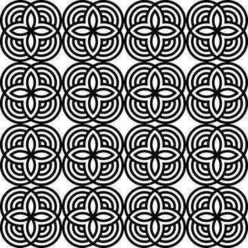 Black Vector seamless pattern of an element made is on a white background Illustrazione stock