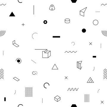 Black vector seamless pattern isolated on white Stock-Illustration