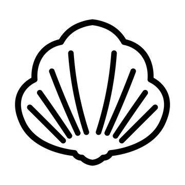 Black vector shell icon on white background Stock Illustration