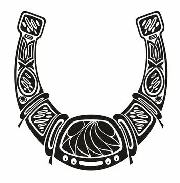 Black vector silhouette of  Horseshoe Stock Illustration