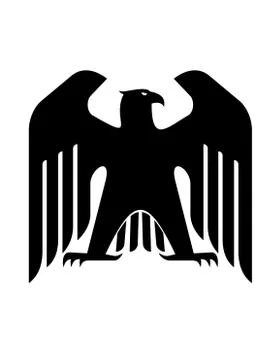 Black vector silhouette of a majestic eagle Stock Illustration