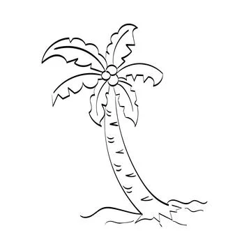 Black vector single palm tree design Stock Illustration