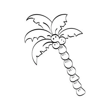 Black vector single palm tree design Stock Illustration